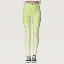 Polka Dots Lemon Green Gradient Leggings