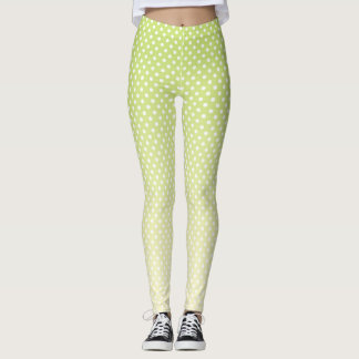 Polka Dots Lemon Green Gradient Leggings