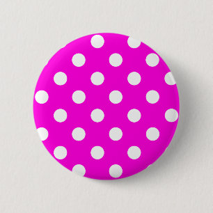Polka dots magenta #FF00DC 6 Cm Round Badge