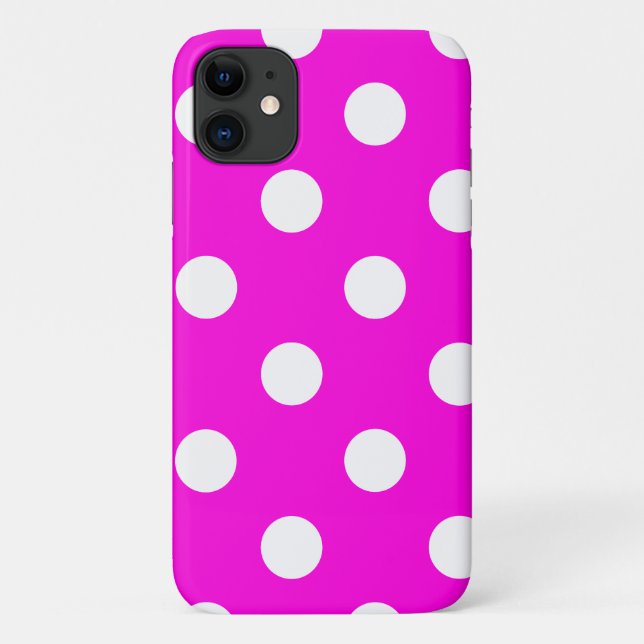 Polka dots magenta #FF00DC Case-Mate iPhone Case (Back)