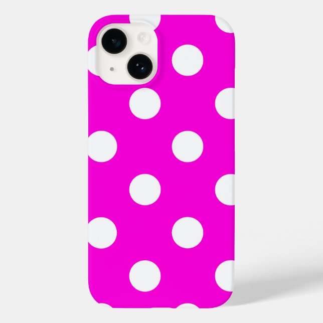 Polka dots magenta #FF00DC Case-Mate iPhone Case (Back)