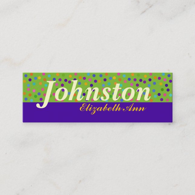Polka Dots Mini Business Card (Front)