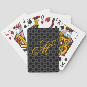 Polka Dots Monogram Bicycle® Play Playing Cards