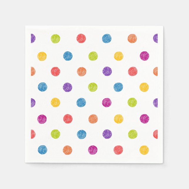 POLKA DOTS, MULTI COLOR  NAPKIN (Front)