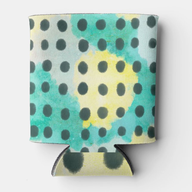 Polka dots: multicolored abstract background. can cooler (Front)