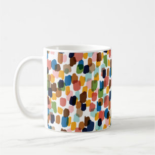 Polka Dots: Multicoloured Hand Paint. Coffee Mug