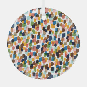 Polka Dots: Multicoloured Hand Paint. Glass Tree Decoration
