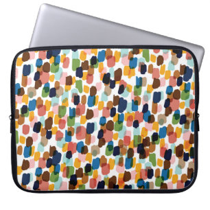 Polka Dots: Multicoloured Hand Paint. Laptop Sleeve