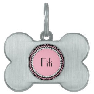 Polka dots n Stripes Monogram Pet Tag