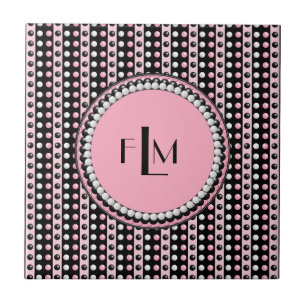Polka dots n Stripes Monogram Tiles