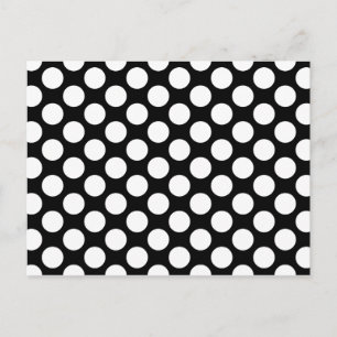 Polka Dots on Black Postcard