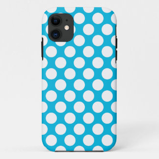 Polka Dots on Blue iPhone 11 Case