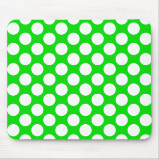 Polka Dots on Green Mouse Pad