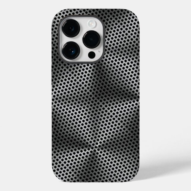 Polka Dots on Metal Plate 01x4 Black BG Case-Mate iPhone Case (Back)
