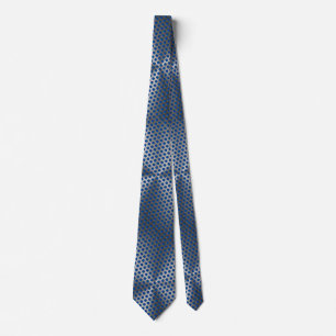 Polka Dots on Metal Plate 01x4 Blue BG Tie