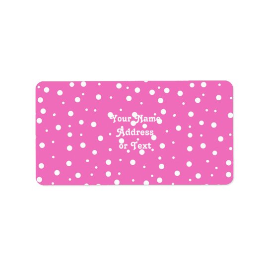 Polka Dots on Pink Background Address Label