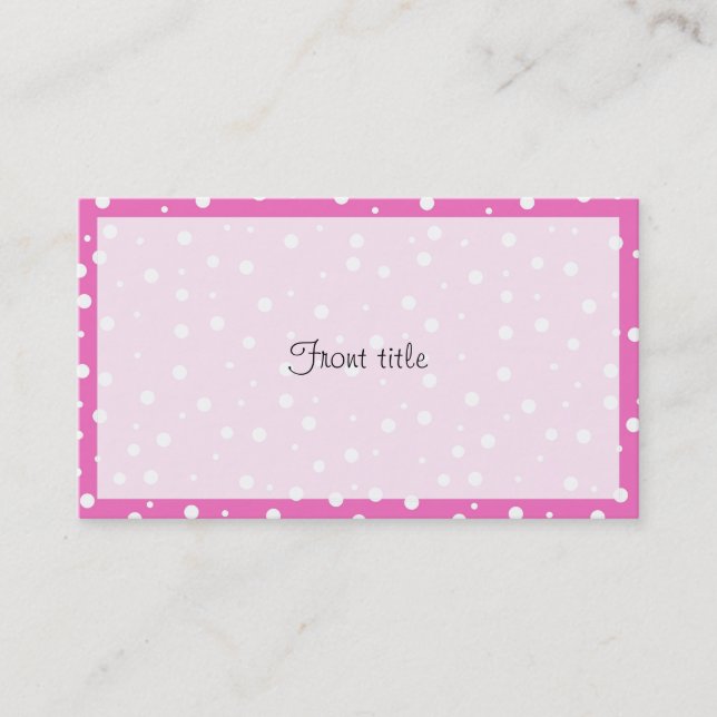 Polka Dots on Pink Background Business Card (Front)