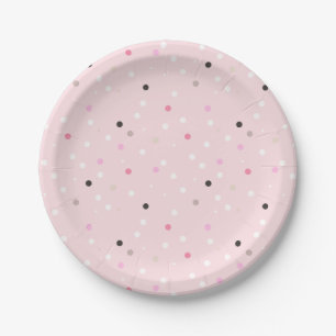 Polka Dots on Pink Paper Plate