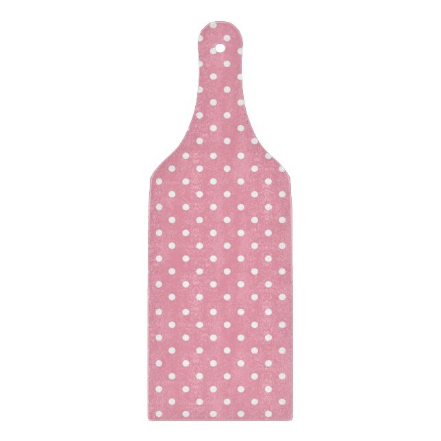 Polka Dots on Pink Pattern Cutting Board (Front)