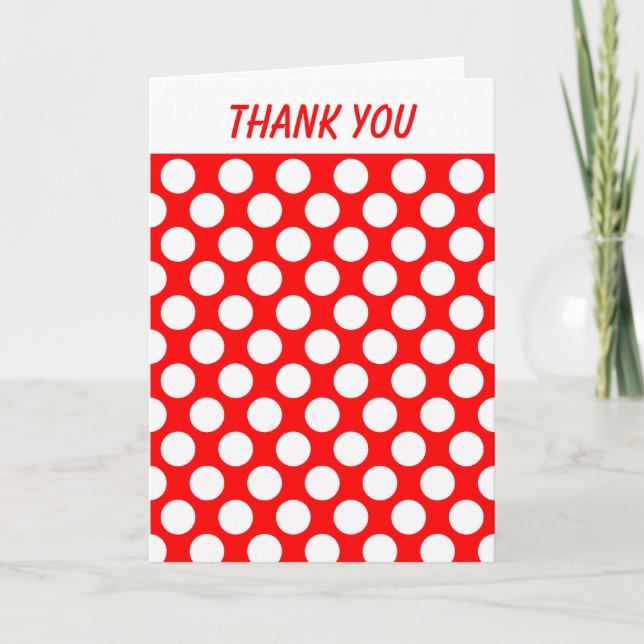 Polka Dots on Red Thank You (Front)
