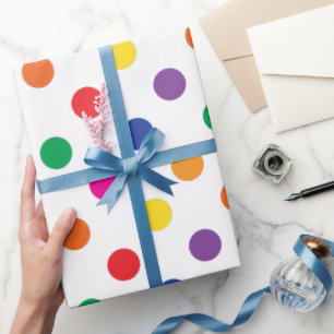 Polka Dots On White Wrapping Paper