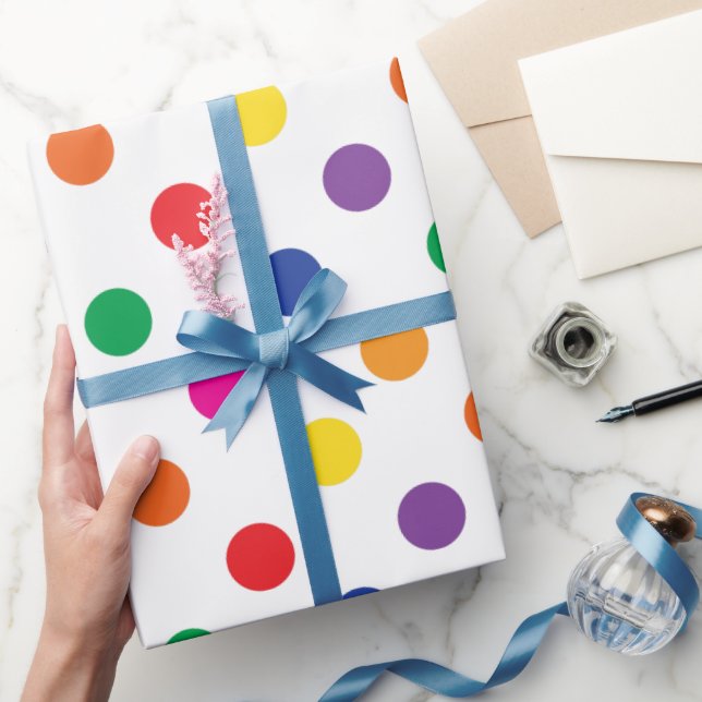Polka Dots On White Wrapping Paper (Gifting)