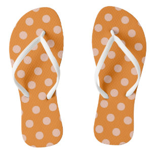 Polka Dots Orange Peach Thongs