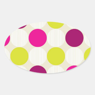 Polka Dots Oval Sticker