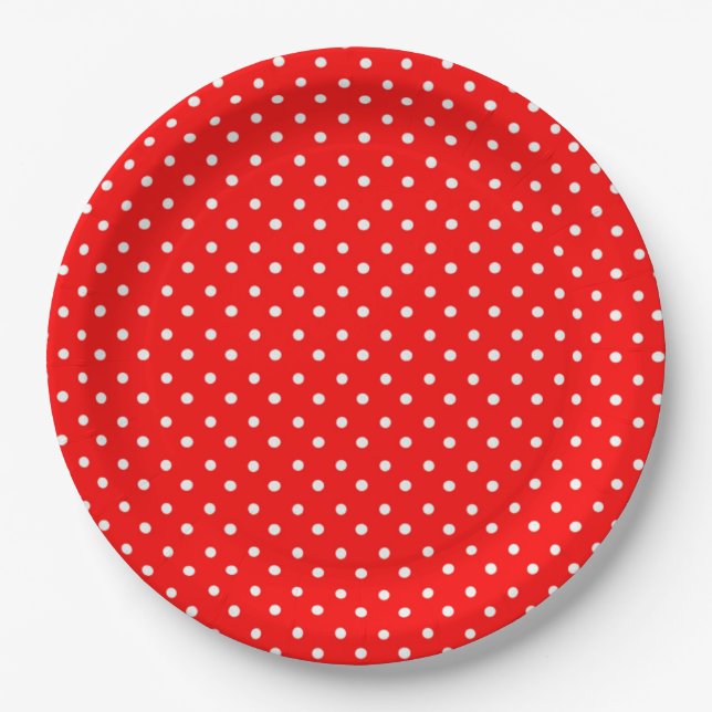 Polka Dots Paper Plate (Front)