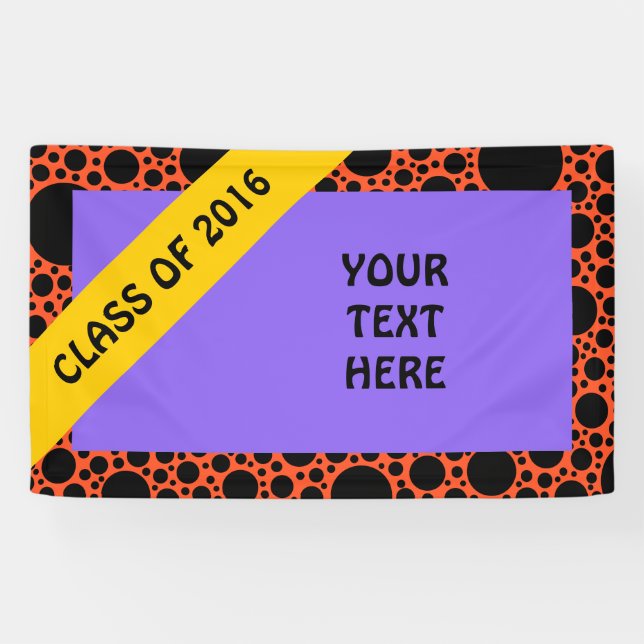 Polka Dots pattern black + your backgr. & ideas Banner (Horizontal)