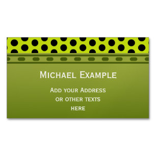 Polka Dots Pattern Black + your backgr. & ideas Magnetic Business Card