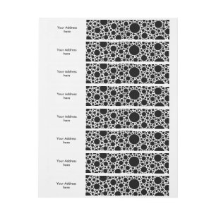 Polka Dots Pattern Black + your backgr. & ideas Wraparound Address Label