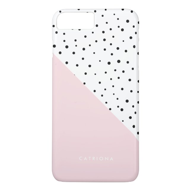 Polka Dots Pattern Blush Pink Abtract Personalised Case-Mate iPhone Case (Back)