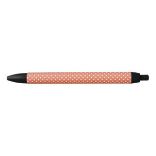 Polka Dots Pattern Burnt Sienna Black Ink Pen