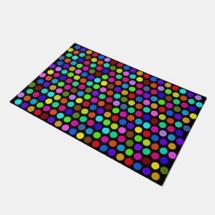 Polka Dots Pattern coloured I + your backgr. & ide Doormat