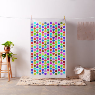 Polka Dots Pattern coloured + your backgr. & ideas Fabric