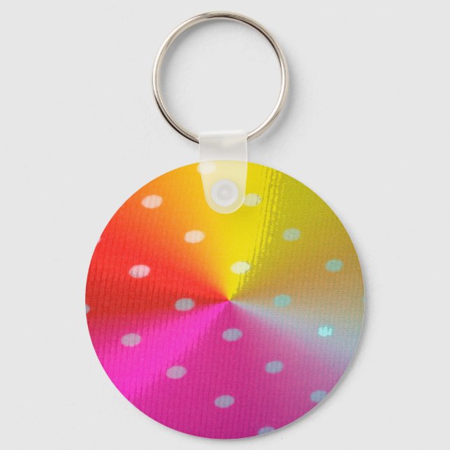 polka dots Pattern colourful colours Key Ring (Front)