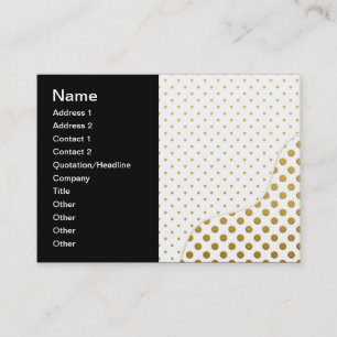 Polka Dots Pattern in Gold and White Business Card