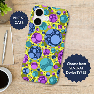 Polka Dots Pattern in Pink Blue Teal -