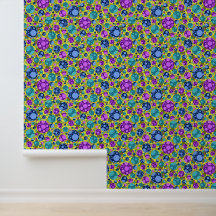 Polka Dots Pattern in Pink Blue Teal -