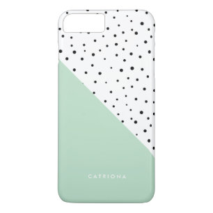 Polka Dots Pattern Mint Abtract Personalised iPhone 8 Plus/7 Plus Case