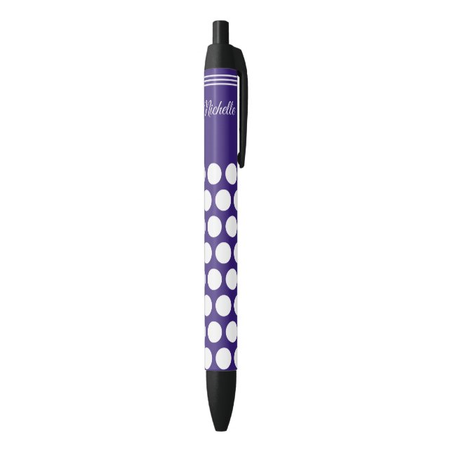 Polka dots pattern on ultra violet black ink pen (Bottom (Vertical))