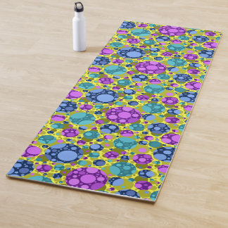Polka Dots Pattern Pink Blue Teal -  Yoga Mat