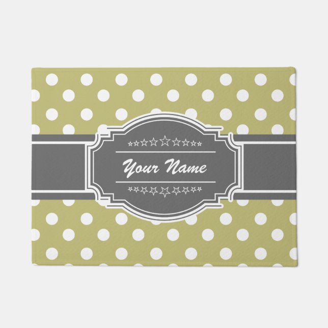 Polka Dots Personalised Doormat (Front)