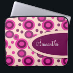 Polka Dots Personalised Laptop Sleeve:Hot Pink Laptop Sleeve<br><div class="desc">Custom Laptop Sleeve with a trendy Polka Dots pattern and a space to personalise. Personalise with your name or message.Delete text if you want a simple laptop sleeve.Click 'customise it' button to change text font, size or colour.Need help? Just message me. Choose from 3 different sizes to gift for family...</div>