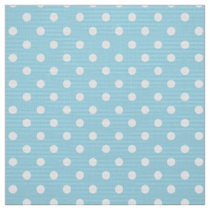 Polka Dots Photo Blue Fabric