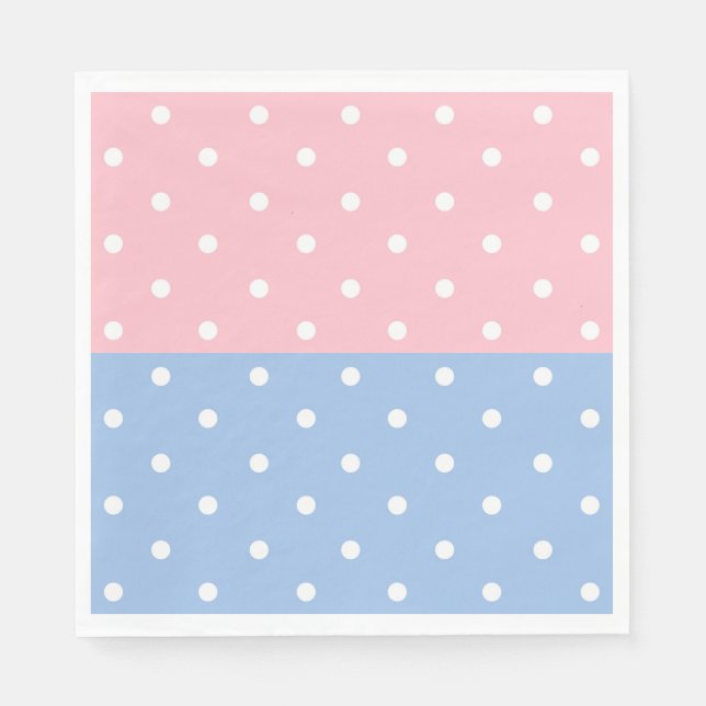 Polka Dots Pink and Blue Napkin (Front)