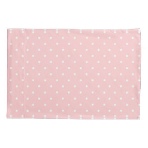 Polka Dots Pink and White Cute Modern Pattern Pillowcase