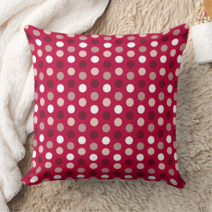 Polka Dots Pink Brown Pattern Cushion