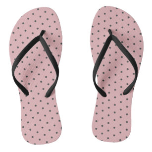 Polka Dots Pink Grey Thongs